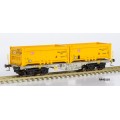 Rocky Rail 40110 Sgmmrs 40 beladen met 2x 20 Schmitz Cargobull Kipcontainers