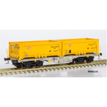 Rocky Rail 40110 Sgmmrs 40 beladen met 2x 20 Schmitz Cargobull Kipcontainers