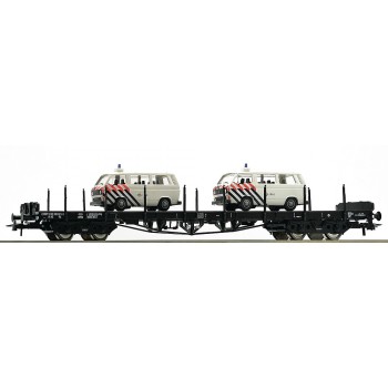 Roco 67551 Rongenwagon beladen met 2 VW T3 "politie"