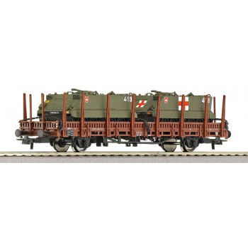 Roco 67816 Zwaartransportwagon der RENFE beladen met 2 Panzern M113