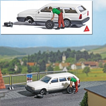 Busch 7827 A-Set: Reifenpanne H0