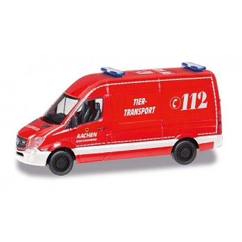 Herpa 095389 Mercedes Benz Sprinter HD Feuerwehr Aachen/TierTransport