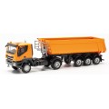 Herpa 315111 Iveco Trakker Schmitz Cargobull KippSz (staal) oranje 1:87