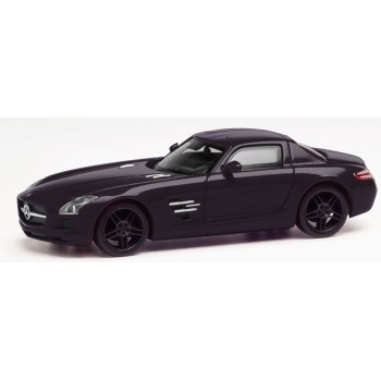 Herpa 420501-002 Mercedes Benz SLS AMG (zwarte velgen) zwart 1:87