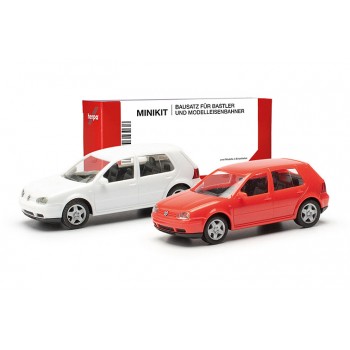 Herpa 013956 VW Golf IV wit & rood (Minikit 2 st.) 1:87 Herpa 013956 VW Golf IV wit & rood (Minikit 2 st.) 1:87