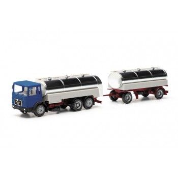 Herpa 317238 MAN F8 motorwagen aanhanger melk transport 1:87