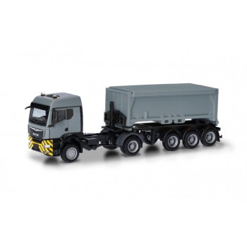 Herpa 318341 MAN TGS TM afvalcontainer, grijs/geel 1:87 Herpa 318341 MAN TGS TM afvalcontainer, grijs/geel 1:87