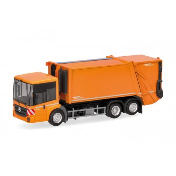 Herpa 319003 Mercedes Benz Econic Faun Variopress (vuilniswagen), oranje 1:87