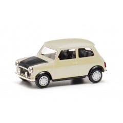 Herpa 421140-002 Mini Cooper Mayfair + schijnwerper, wit (rechts gestuurd) 1:87