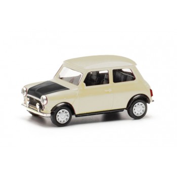 Herpa 421140-002 Mini Cooper Mayfair + schijnwerper, wit (rechts gestuurd) 1:87
