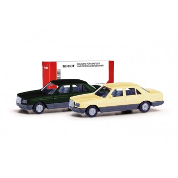 Herpa 013727-003 Mercedes Benz S Klasse (W126) groen/beige (Minikit 2 st.) 1:87 Herpa 013727-003 Mercedes Benz S Klasse (W126) groen/beige (Minikit 2 st.) 1:87