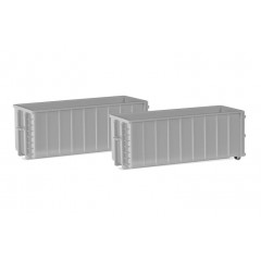 Herpa 053884-002 Abrollmulden gerippt grijs (2 st.) 1:87