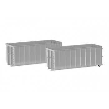 Herpa 053884-002 Abrollmulden gerippt grijs (2 st.) 1:87 Herpa 053884-002 Abrollmulden gerippt grijs (2 st.) 1:87