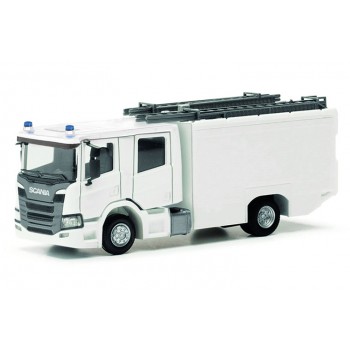 Herpa 085731-002 Scania CrewCab brandweerwagen, wit (2 st.) 1:87 Herpa 085731-002 Scania CrewCab brandweerwagen, wit (2 st.) 1:87