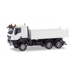 Herpa 013673 Iveco Trakker Meiller Kipper, wit (Minikit)