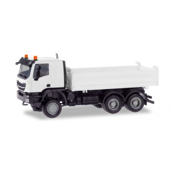 Herpa 013673 Iveco Trakker Meiller Kipper, wit (Minikit)