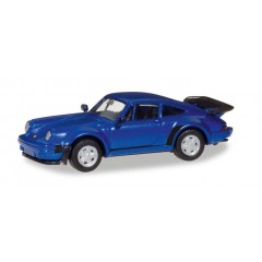 Herpa 030601-002 Porsche 911 Turbo, blauw metallic 1:87