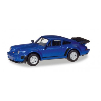 Herpa 030601-002 Porsche 911 Turbo, blauw metallic 1:87