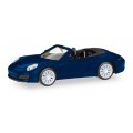 Herpa 038898 Porsche 911 Carrera 4S Cabrio, blauw metallic 1:87