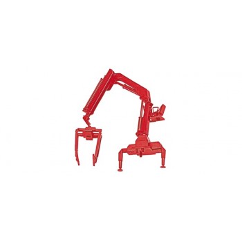 Herpa 051507-002 Heckladekran mit Palettengabel (Hiab), rood