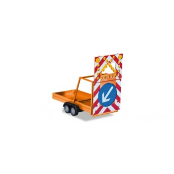 Herpa 052368-002 Pritschenanhanger mit Verkehrssicherungseinheit, oranje 1:87