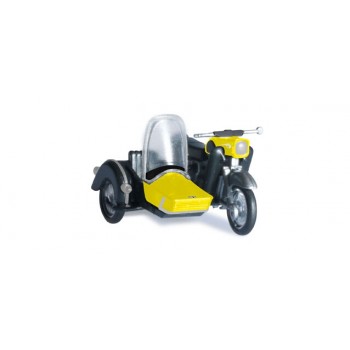 Herpa 053433003 MZ 250 mit Beiwagen, geel/zwart (1:87)