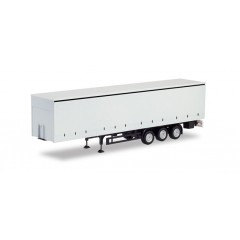 Herpa 076944 Gordijntrailer met zijwanden wit