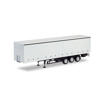 Herpa 076944 Gordijntrailer met zijwanden wit