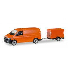 Herpa 093071 VW T6 + Anhänger, oranje 1:87