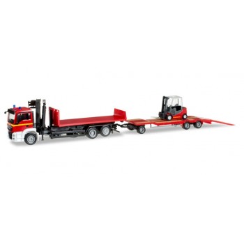 Herpa 305525 MAN TGS M Abr.LKW Goldhofer TU-3 & heftruck Feuerwehr 1:87
