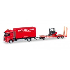 Herpa 306232 Mercedes Benz Arocs C.LKW Goldhofer TU-3 Scholpp