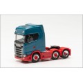 Herpa Scania CS 20 HD 3-assige trekker Turquoise/ chassis Rood 1:78