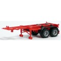 Herpa 2 assige container trailer (rood)