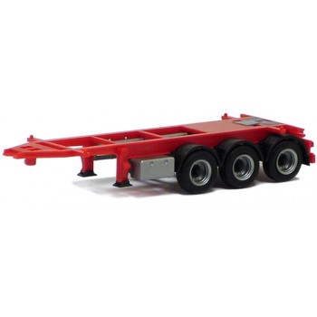 Herpa 3 assige container trailer 20FT / 26FT (rood)