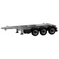 Herpa 3 assige container trailer 20FT /26FT (zilver/grijs)