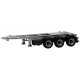 Herpa 3 assige container trailer 20FT /26FT (zilver/grijs)