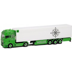 Herpa MAN TGX XXL Euro 6 met koeltrailer "Müller" Transport