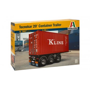 Italeri 3887 Container trailer met 20ft. Container Bouwpakket 1:24 