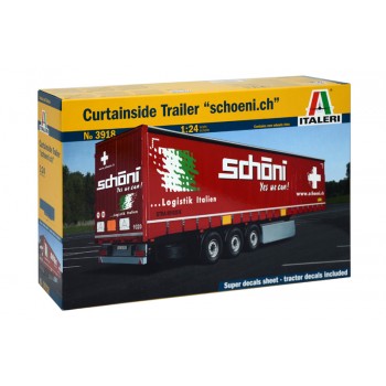 Italeri 3918 Gordijnentrailer "Schöni" bouwpakket 1:24 Italeri 3918 Gordijnentrailer "Schöni" bouwpakket 1:24