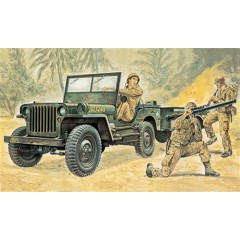 Italeri 0314 Willys Jeep met Aanhanger bouwpakket 1:35